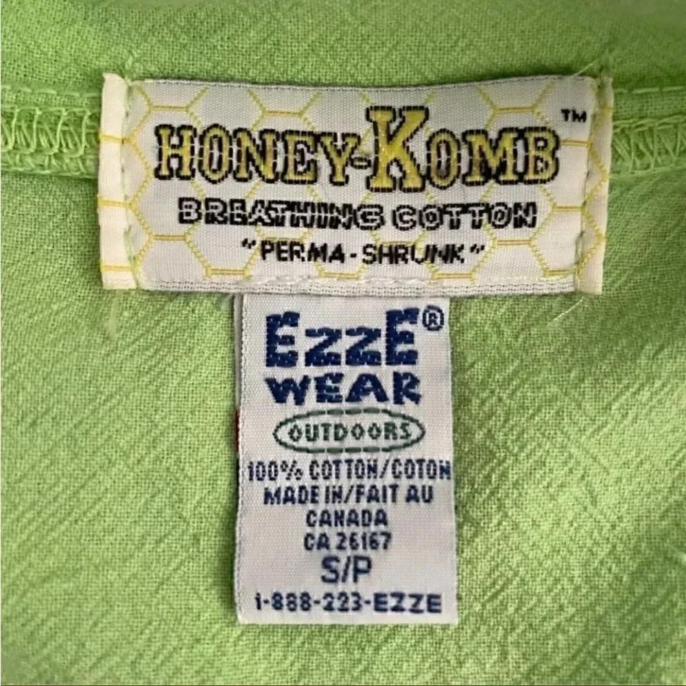 Honey Komb Vintage Kelly Lime Green Perma Shrunk Ezze Wear Cotton S/P - Picture 4 of 12